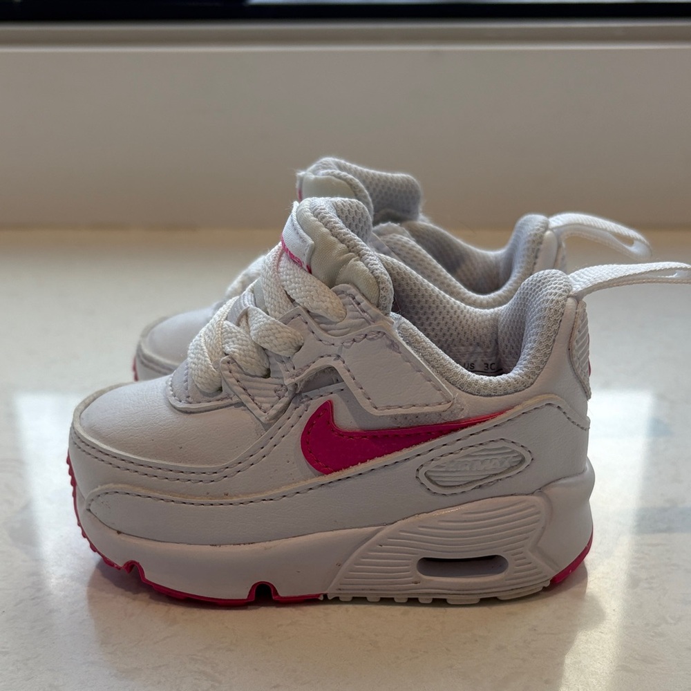 Nike Kids White and Pink Sneakers